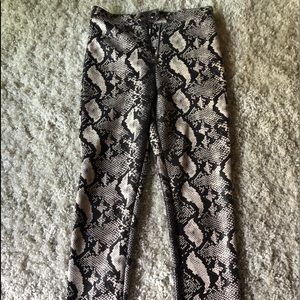 Faux snake skin pants